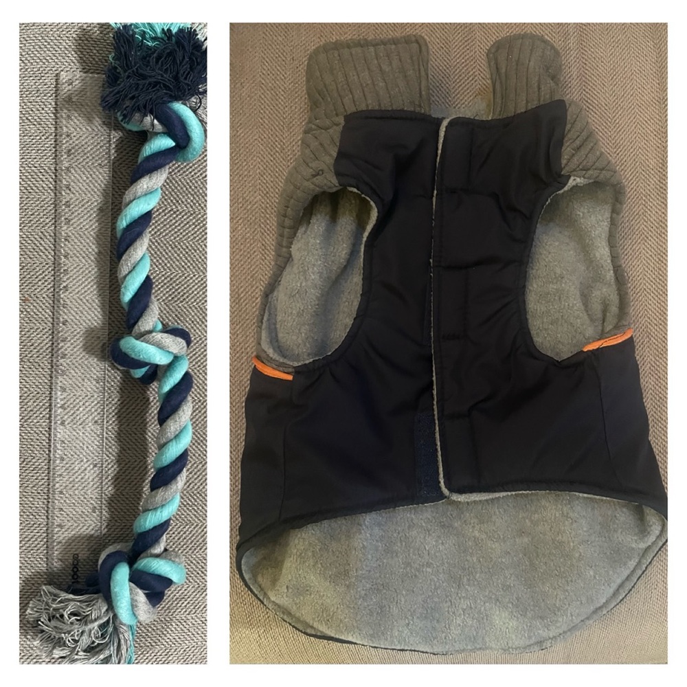 NWOT Dog Jacket & Tag Toy